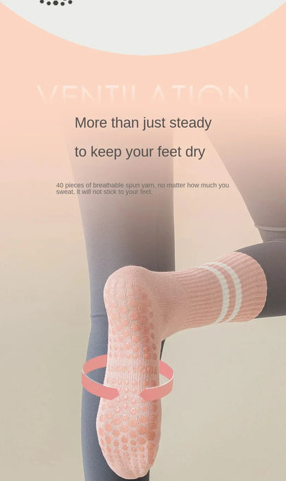women-anti-skid-yoga-socks-grips-cotton-mid-tube-bottom-breathable-fitness-dance-barre-workout-pilates-socks-7-colors