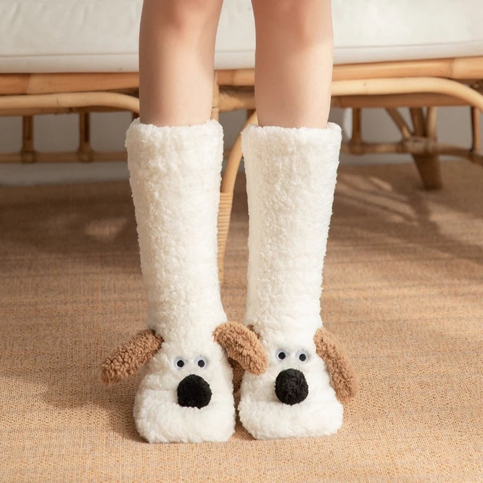 Winter Velvet Coral Fleece Socks Sleep Home Slippers Snow Socks