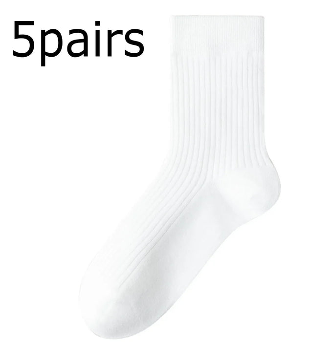 5-pairs-100-cotton-womens-socks-soft-casual-solid-color-middle-tube-socks-women-new-spring-high-quality-socks