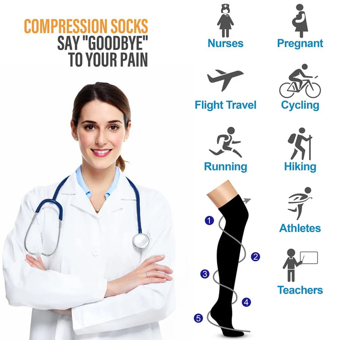 1Pair Compression Socks Knee High