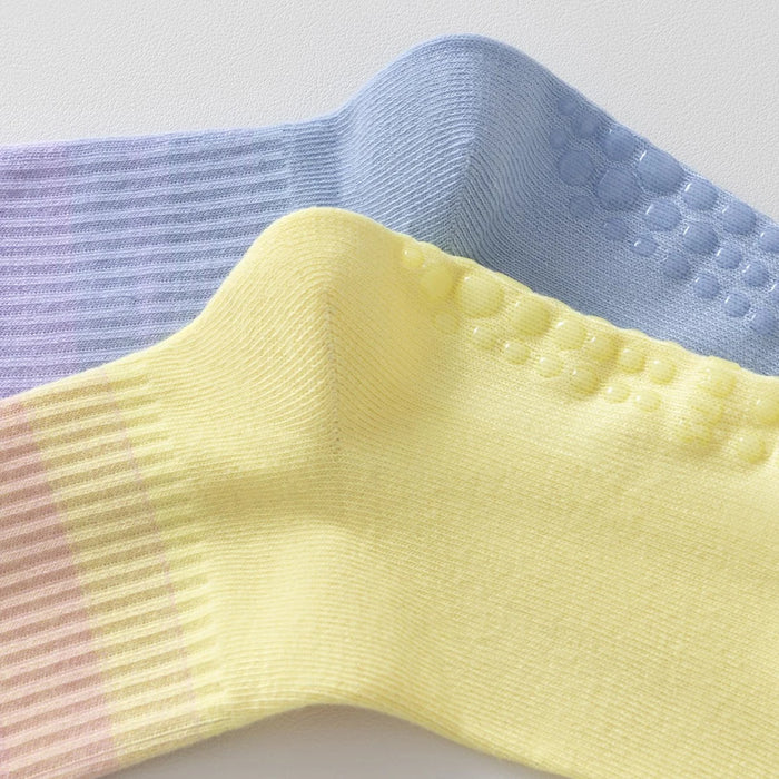 Pastel coloured anti slip yoga socks