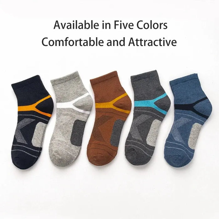 5 Pairs of  Outdoor Cycling Running Cotton Mid-calf Socks