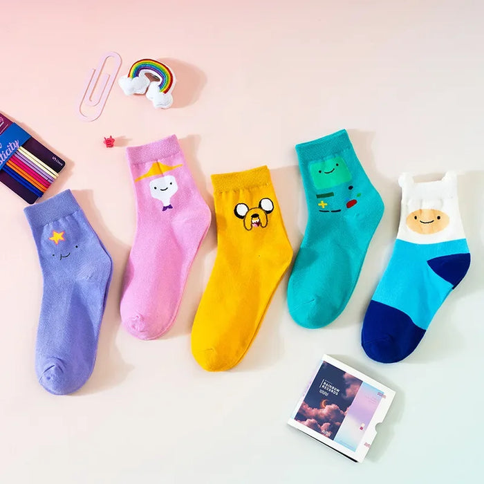 5 Pairs/Set Cartoon Patterned Women Socks