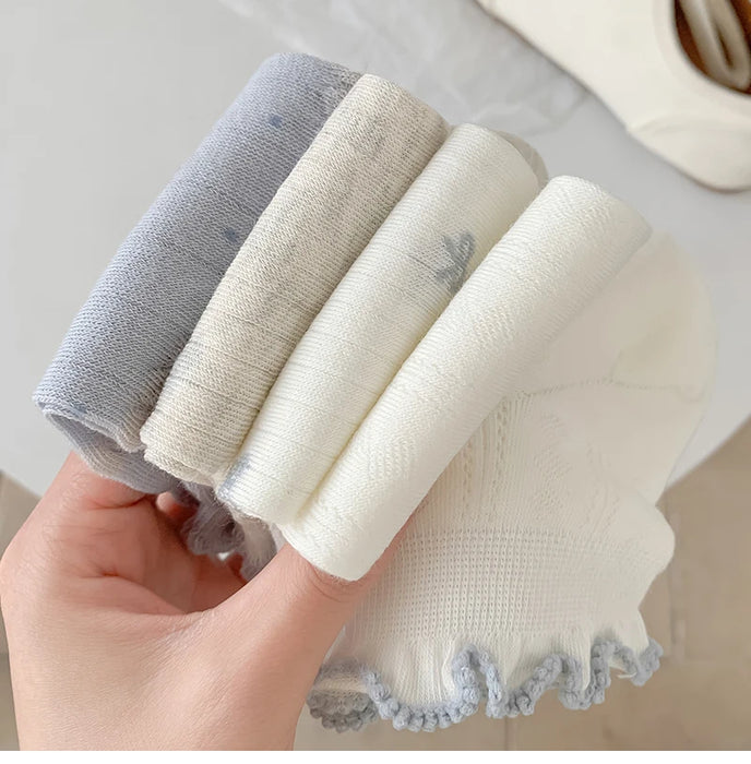 Frilly Girls Ankle Socks Casual Comfortable Mesh