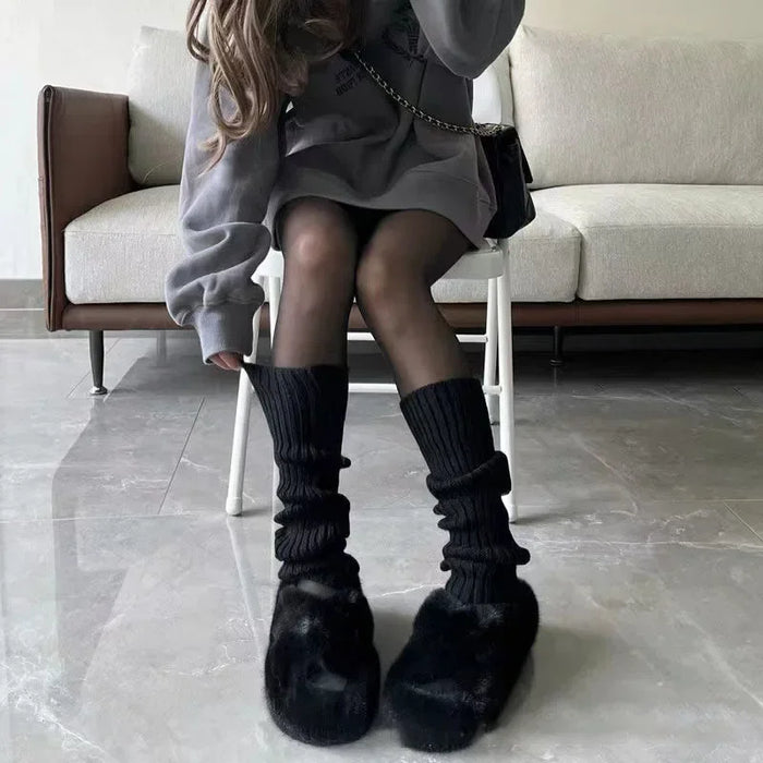 Wide Leg Socks Summer Soild Long Tube Covering The Legs Sock