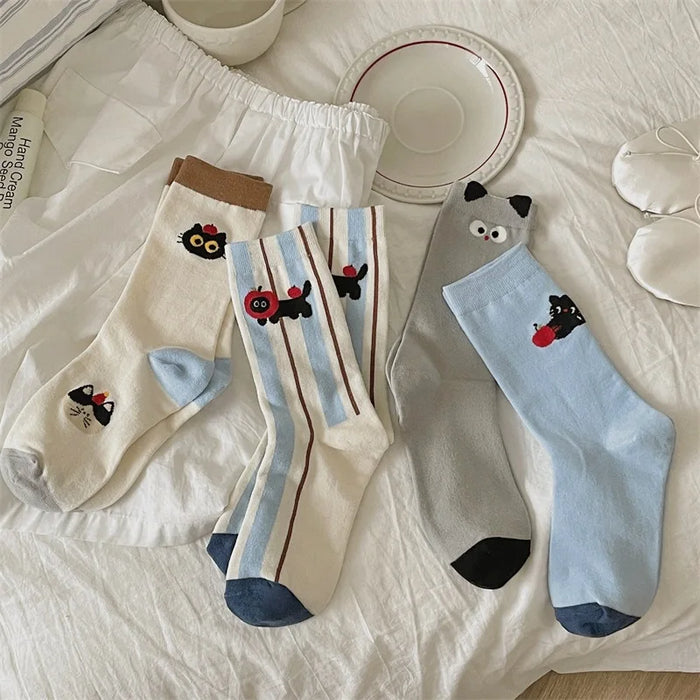 Long Preppy Style Cartoon Socks