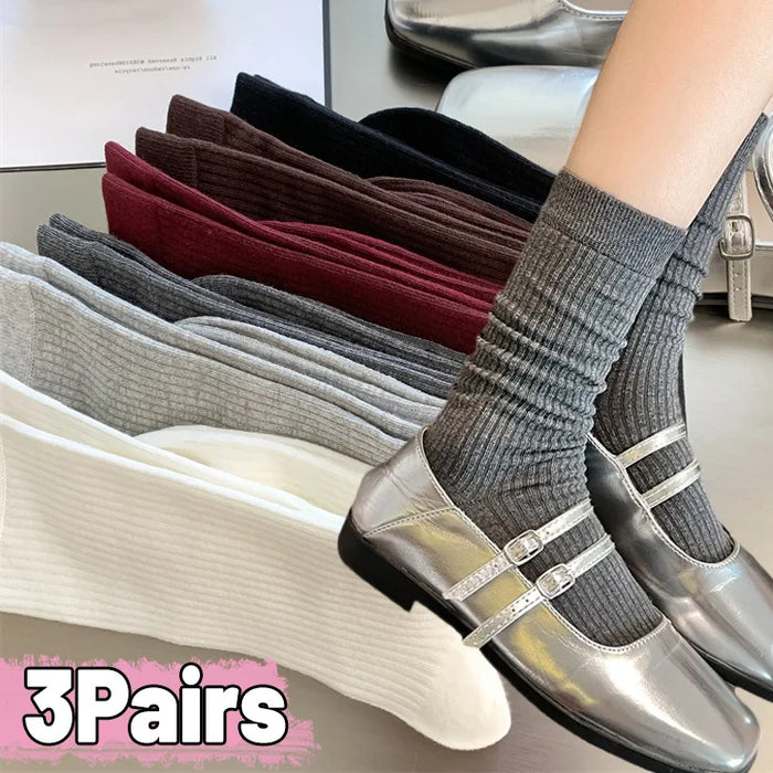 1/3 Pairs Korean Stripe Long Socks
