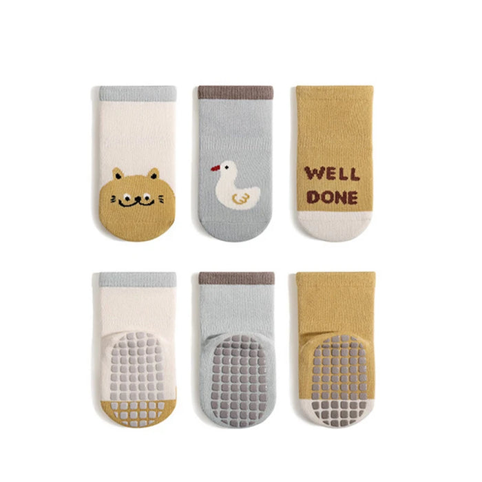 3 Pairs/Lot Autumn Winter Baby Non Slip Soft Floor Sock