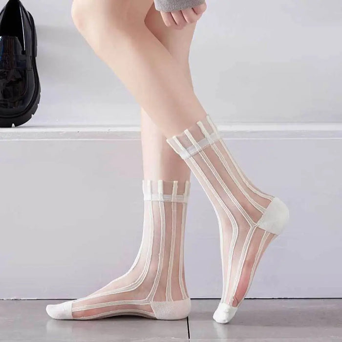 ultra-thin-cute-mesh-summer-transparent-for-women-glass-silk-socks-female-hosiery-striped-socks-middle-tube-socks