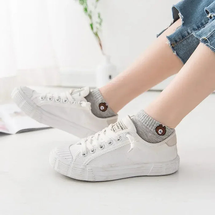 10 Pairs  Cute Bear Pattern Fashion Style Comfortable Socks
