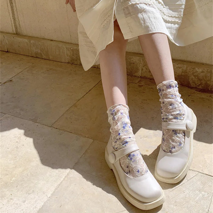 Lace Flower Loose Long Socks