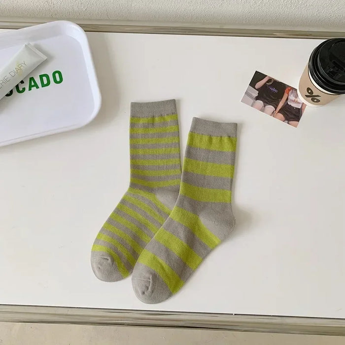 Combed Cotton Striped Socks