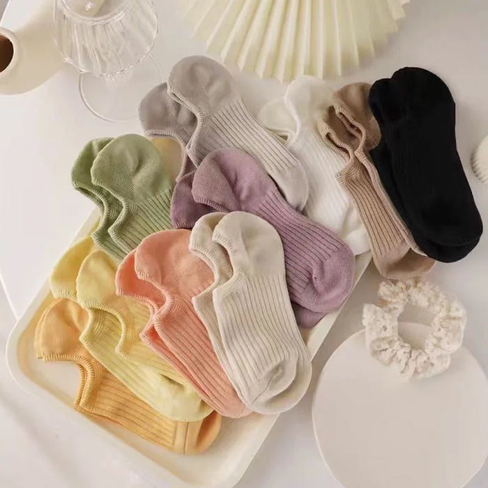 4-10-pairs-of-womens-socks-cream-thin-boat-socks-solid-color-non-slip-shallow-socks-simple-ins-tide-spring-and-summer-invisible