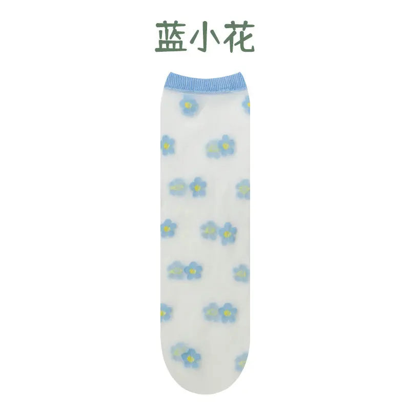 Children summer ultra-thin Transparent love crystal socks