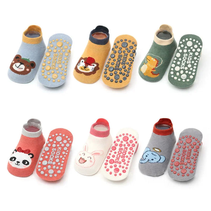 6 Pairs Cartoon Animal Pattern Comfy Breathable Baby Socks