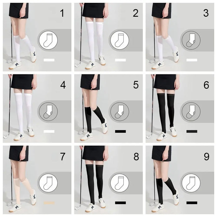 Ice Silk Sunscreen High Sports Pressure Socks
