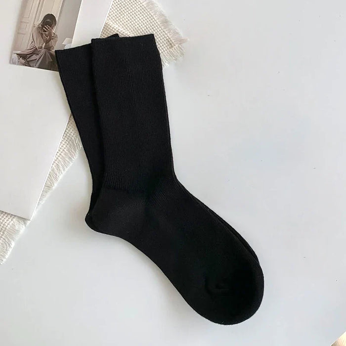 cream-jk-socks-womens-spring-summer-middle-tube-long-loose-socks-thin-solid-color-japanese-versatile-black-lolita-stacked-socks