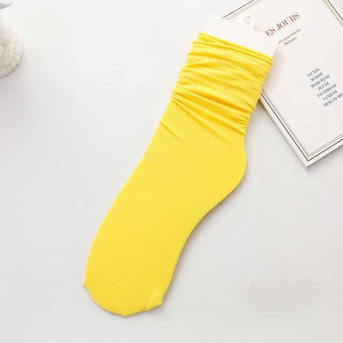 Ice Loose Calf Tube Sock Colorful Knee Nylon Socks