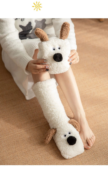 Winter Velvet Coral Fleece Socks Sleep Home Slippers Snow Socks