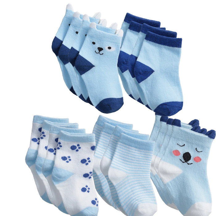 10 Pairs  0-3 Years Kids Soft Cotton Cartoon Animal Cartoon Children's Socks
