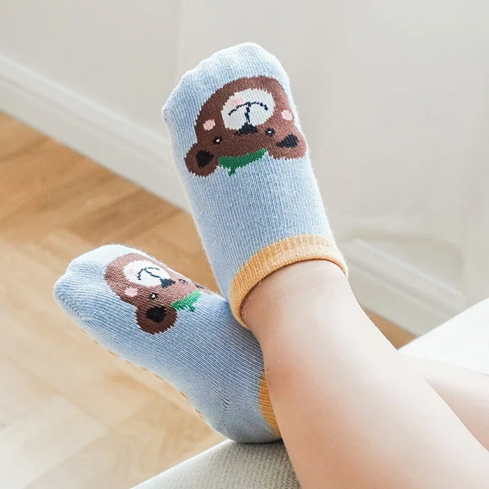6 Pairs Cartoon Animal Pattern Comfy Breathable Baby Socks