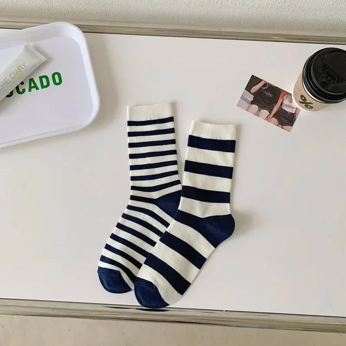 Combed Cotton Striped Socks