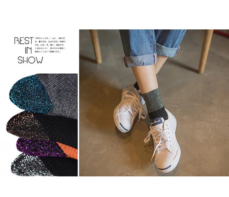 Gold and Silver Silk Bright Silk Series  Socks