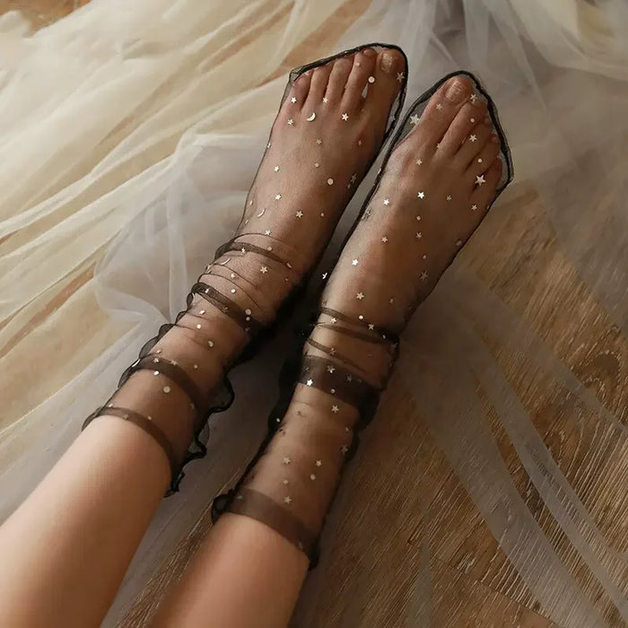 Mesh Lace Summer  Transparent Loose Long Socks