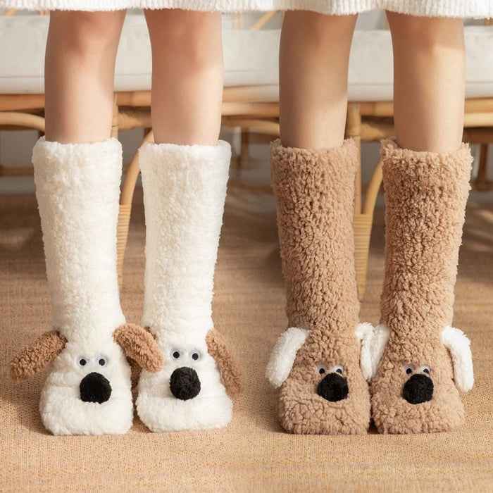 Winter Velvet Coral Fleece Socks Sleep Home Slippers Snow Socks