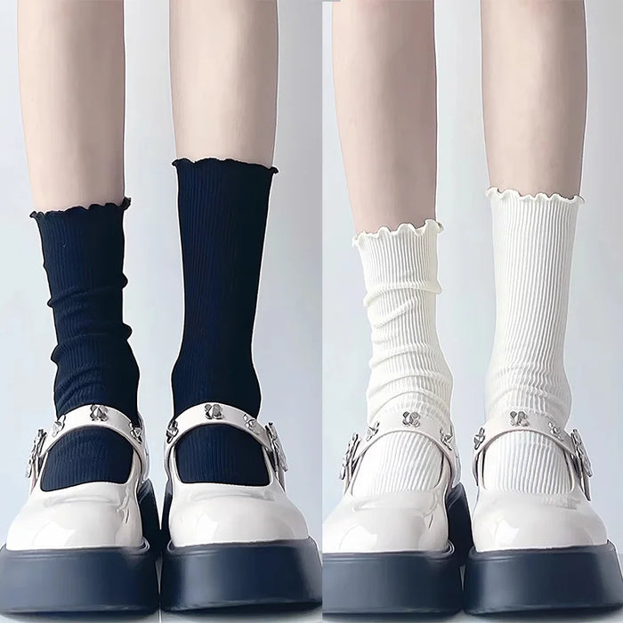 fashion-new-ruffle-socks-for-women-mid-crew-middles-tube-ankle-high-breathable-cotton-socks-black-white-beige-female-cute-sock