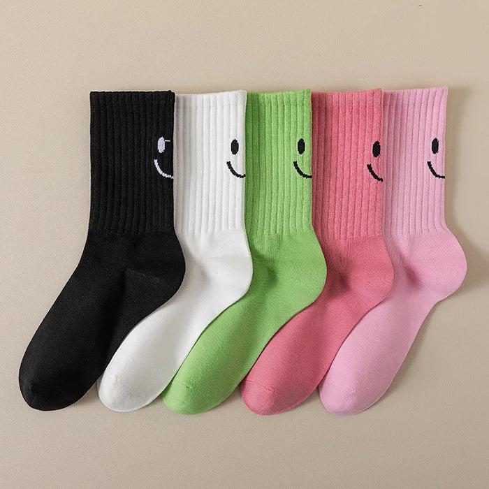 Smile Face Socks Women's Fashion Mid-Calf Socks