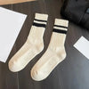 6 pairs of thick striped knitted socks