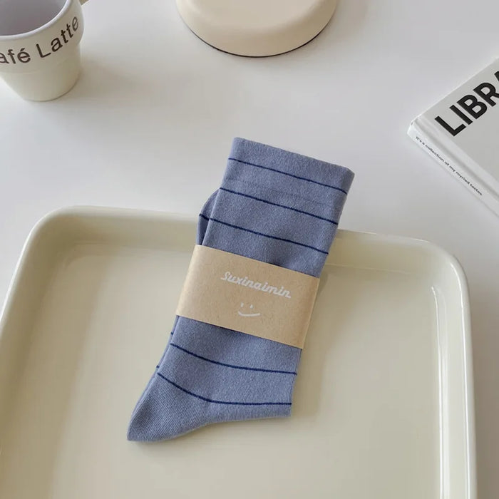 College Style Striped  Crew Socks Women Casual Fashion