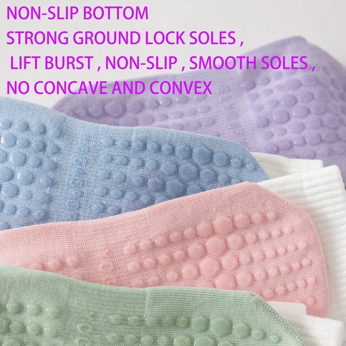 3 Pairs lollipop coloured cotton mid calf yoga socks
