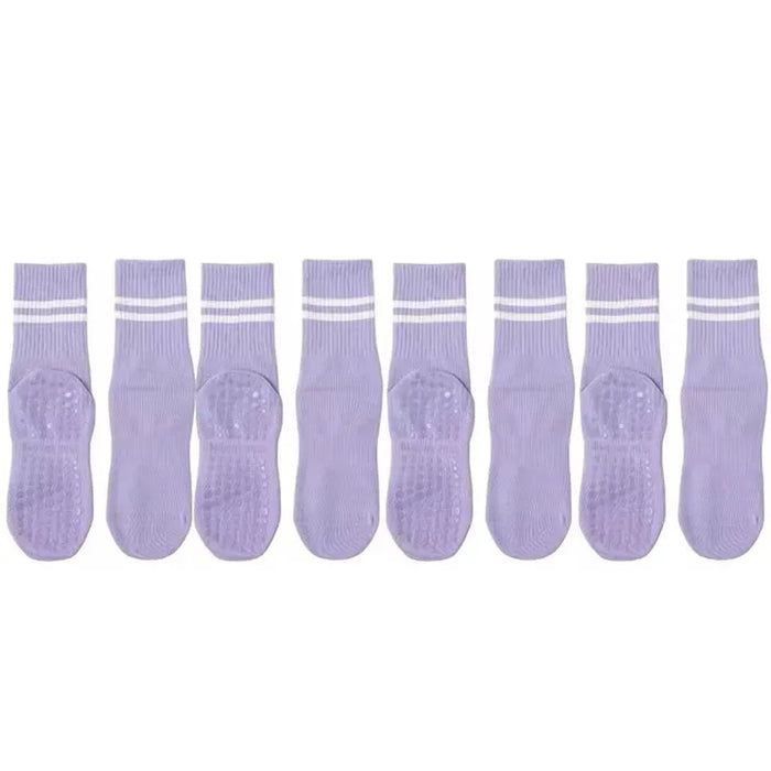 4 pairs Yoga / Pilates solid mid tube socks