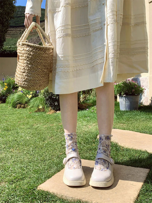 Lace Flower Loose Long Socks