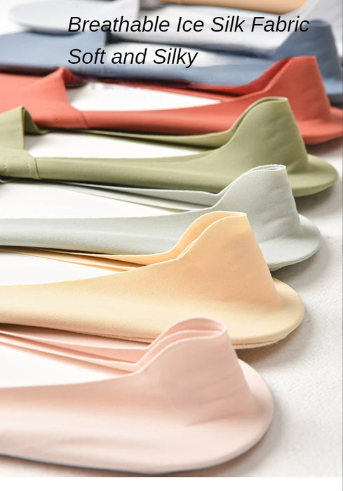 Summer Nylon Ice Silk Boat Socks Low Cut Ankle Silicone Non-slip Invisible