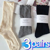 1-3pairs-hollow-socks-women-solid-color-sweet-mesh-mid-tube-stockings-girls-spring-summer-breathable-cotton-lace-roll-edge-socks