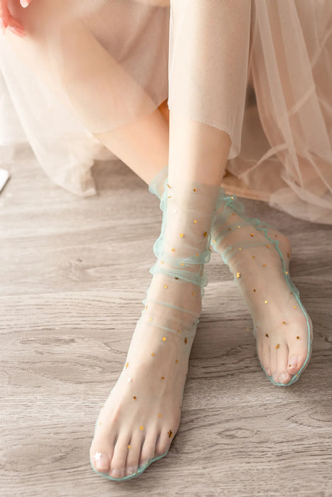 Mesh Lace Summer  Transparent Loose Long Socks