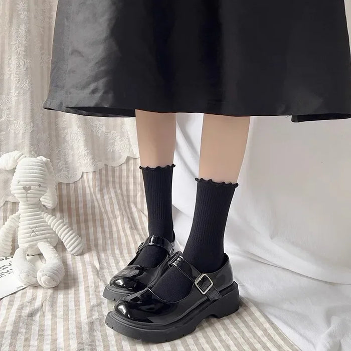 fashion-new-ruffle-socks-for-women-mid-crew-middles-tube-ankle-high-breathable-cotton-socks-black-white-beige-female-cute-sock