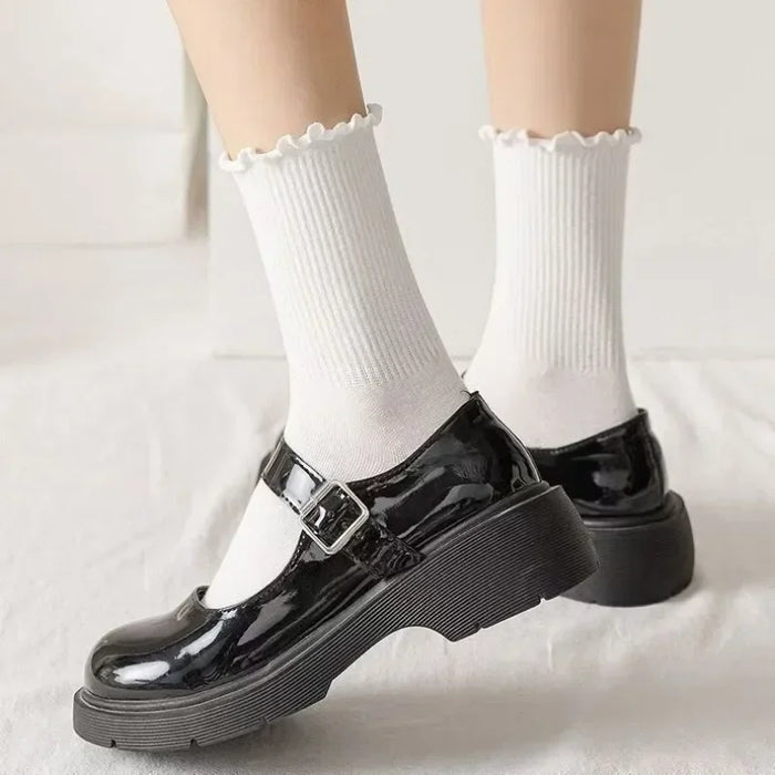 fashion-new-ruffle-socks-for-women-mid-crew-middles-tube-ankle-high-breathable-cotton-socks-black-white-beige-female-cute-sock
