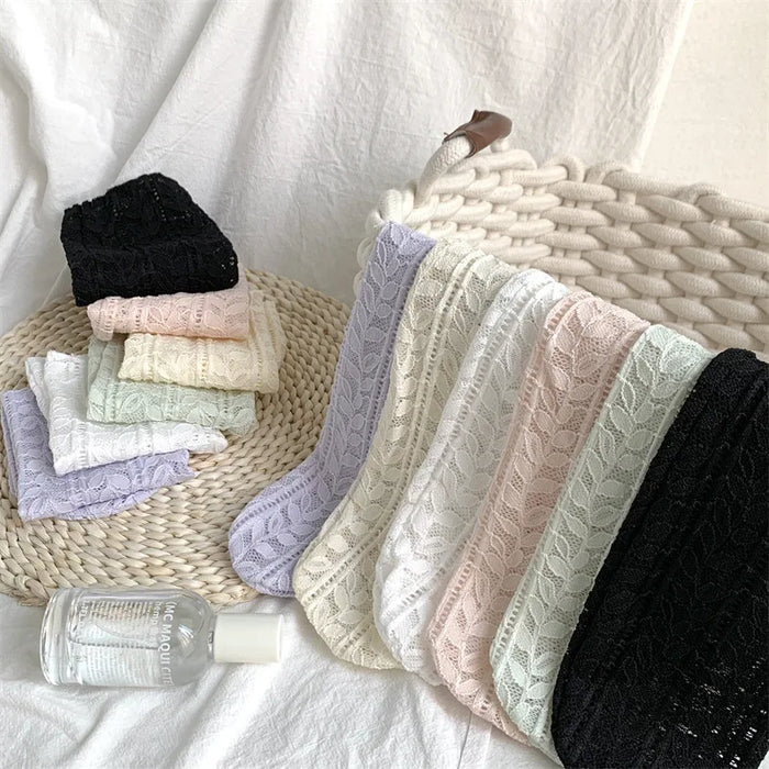 Summer Thin Hollow Breathable Loose Long Socks