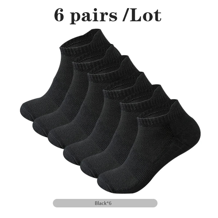 6 Pairs/Lot Men Running Socks Mesh Breathable Thin Sports Socks