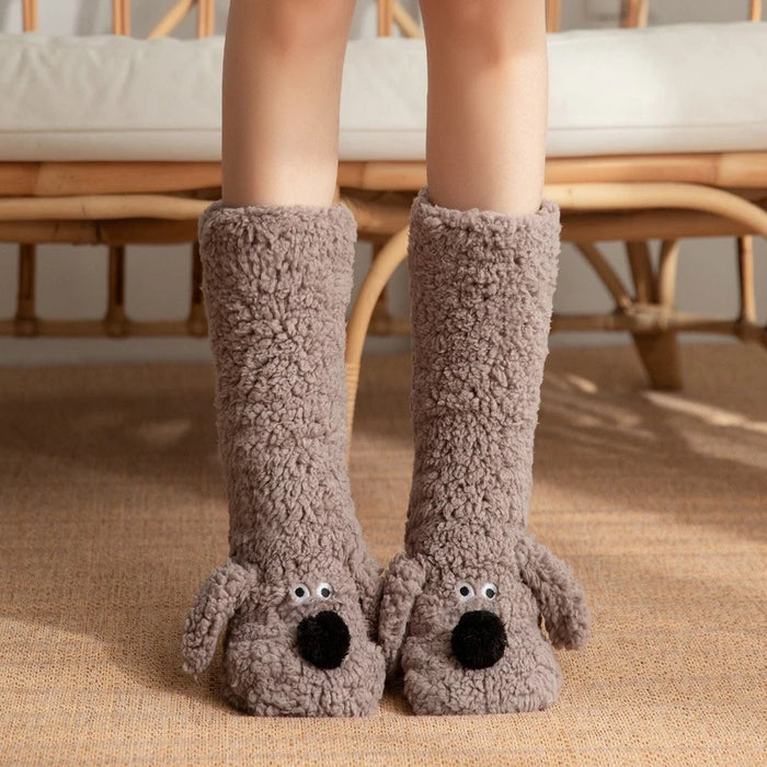 Winter Velvet Coral Fleece Socks Sleep Home Slippers Snow Socks