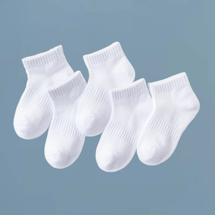 5P/ Summer White Mesh Children Cotton Socks