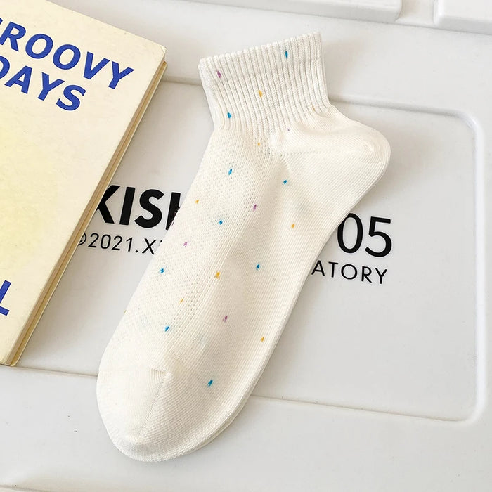 Colourful Dot Print Daily Summer Socks