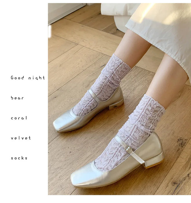 Summer Thin Hollow Breathable Loose Long Socks