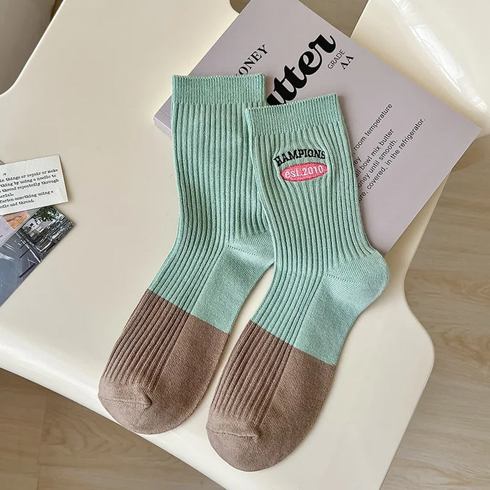 Embroidery Fashion Sports Women Socks Ins Designer