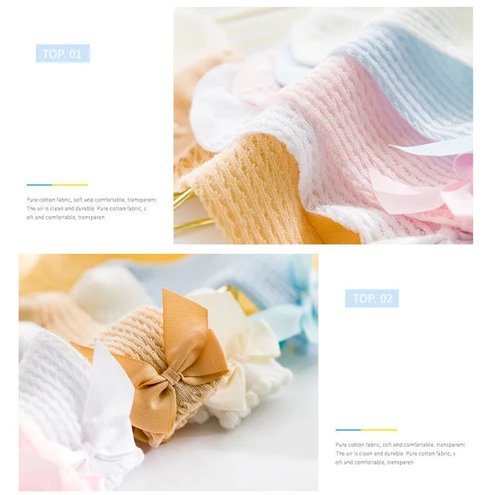 3Pairs/Lot Summer Baby Girls Bow Summer Socks
