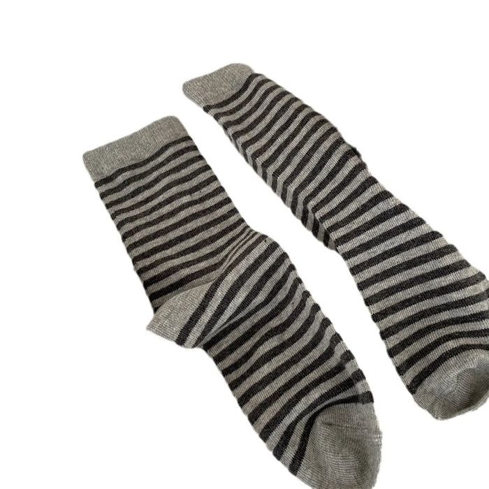 Striped Cotton Socks Women’s Breathable Middle Tube Socks